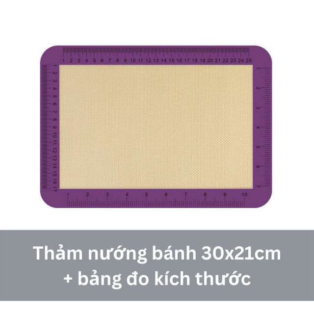 Thảm silicon nướng bánh chống dính chịu nhiệt cao, tấm lót silpat silicone nướng bánh chịu nhiệt 42x29.5, 30x21cm - THEA