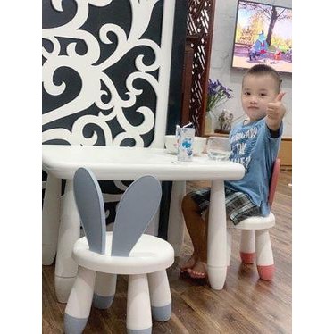 Bộ bàn  và 1 ghế tai thỏ chất nhựa  ABS cao cấp phù hợp với trẻ em 2 đến 8 tuổi chống trơn trượt decor Hàn Quốc | BigBuy360 - bigbuy360.vn