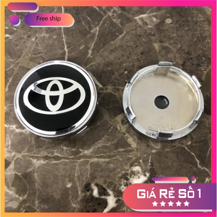 Logo chụp mâm, ốp lazang bánh xe ô tô Toyota đường kính 60mm D