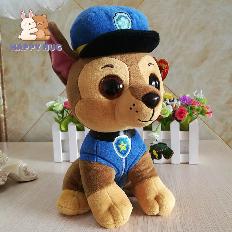 Gấu Bông đội chó cứu hộ size 23 cm vỏ nhung mịn nhồi gòn cao cấp - Happy Hug