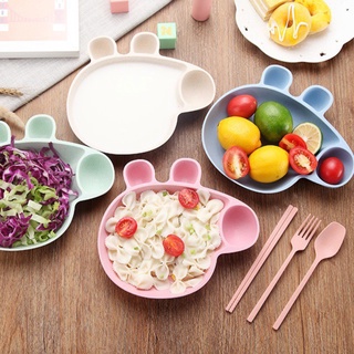 Khay ăn dặm lúa mạch hình heo Peppa Pig (kèm dĩa và thìa cho bé)