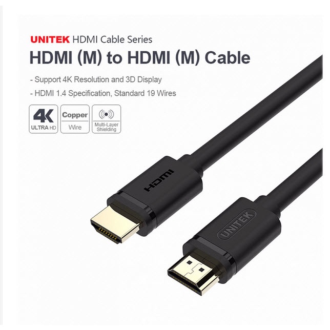 [HCM] Cáp HDMI UNITEK Ultra 4k 1,5M/ 2M/ 3M/ 5M / 10M Chống Nhiễu rất Tốt