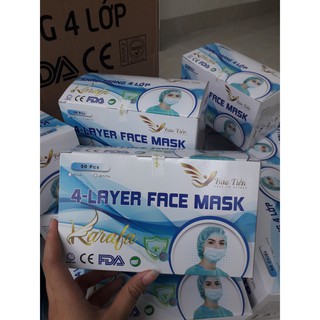Hộp 50 cái ktyt 4 lớp kháng khuẩn Karafa