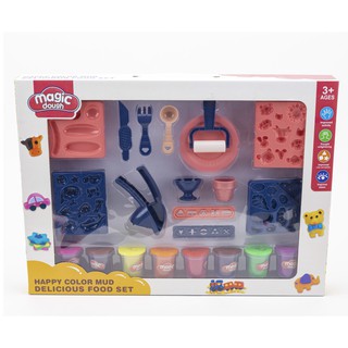 [Hàng cao cấp] Hộp đồ chơi đất sét nặn nhiều màu kèm khuôn làm bếp cho bé 8055 8055