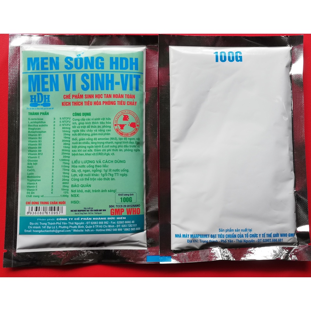 1 GÓI MEN SỐNG 100g MEN VI SINH – VIT CHẾ PHẨM SINH HỌC TAN HOÀN TOÀN DÙNG TỐT CHO GIA SÚC, GIA CẦM, CHÓ MÈO, GÀ CHỌI