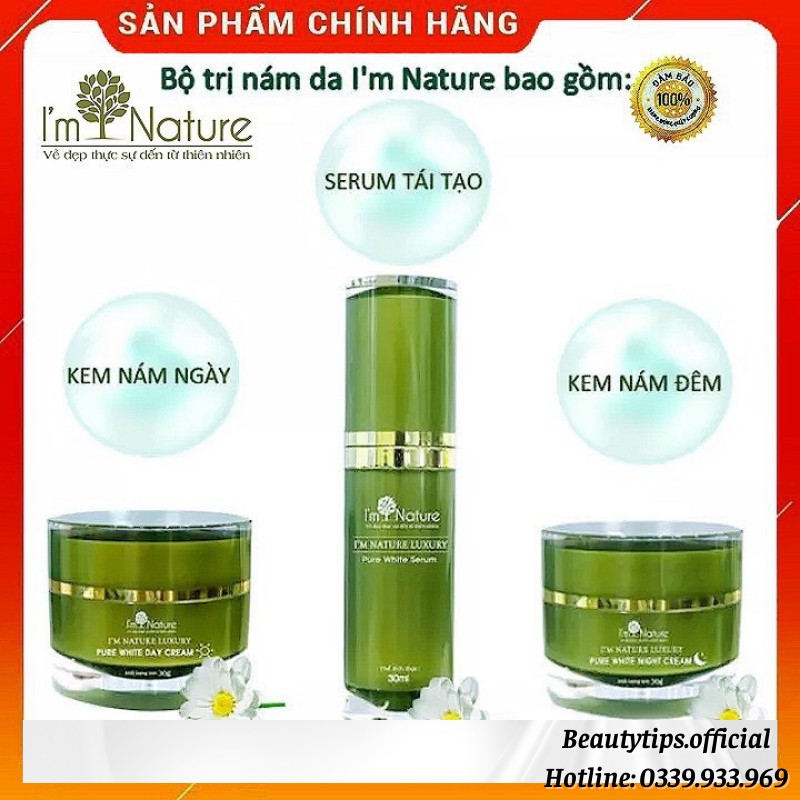 (+Quà) Bộ ngăn ngừa Nám I’M NATURE - Da Sáng Hồng Đẹp Rạng Rỡ Sau 15 Ngày