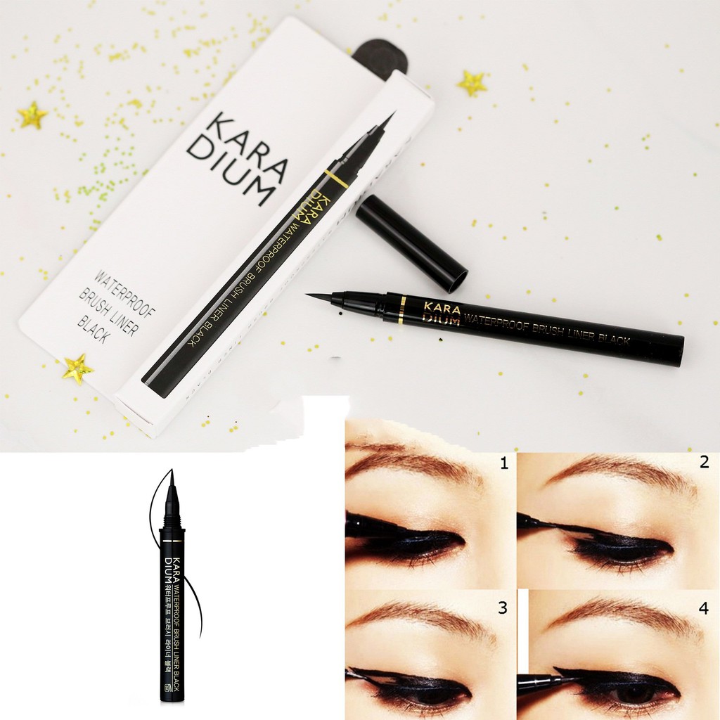 Bút Kẻ Mắt Dạ Karadium Waterproof Brush Liner Black Hàn Quốc