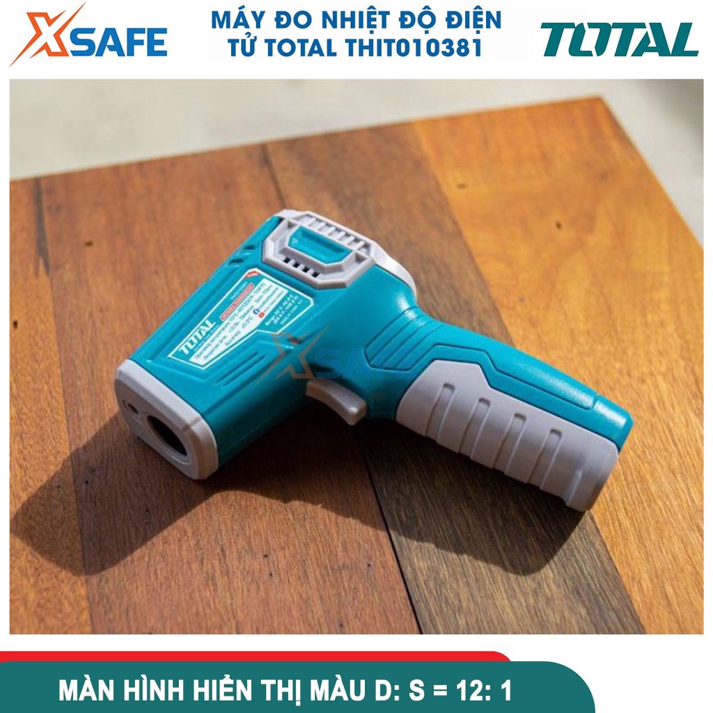 Máy đo nhiệt độ điện tử tia hồng ngoại Total THIT010381 | Sử dụng đo nhiệt độ từ xa, thời gian phản hồi 1 giây [XSAFE]