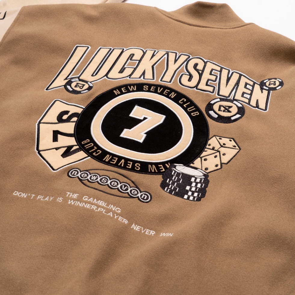 Áo Khoác Varsity Jacket Dạ N7 LUCKYSEVEN bomber bóng chày basic giới tính form rộng Local Brand