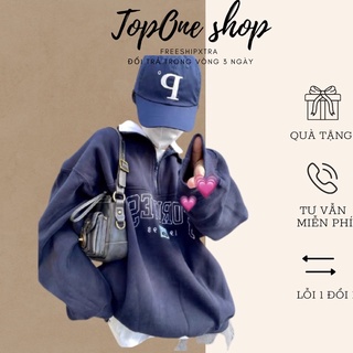 Áo Sweater khoá cổ chicago 1994 1 màu tím than chất nỉ bông siêu đẹp