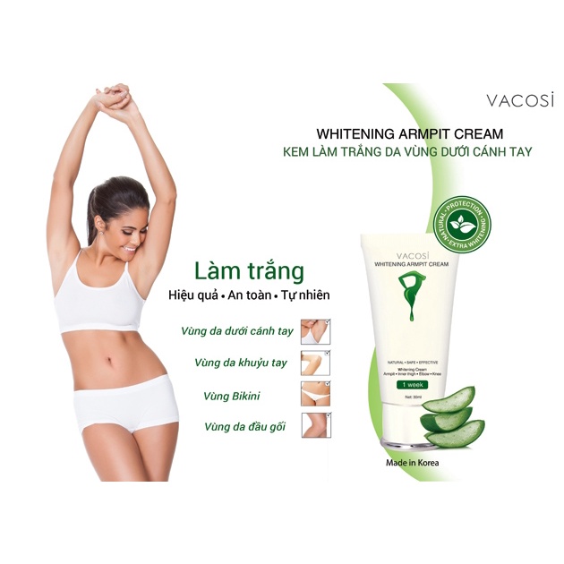 Kem dưỡng Vacosi giảm thâm sáng da vùng nách Whitening Armpit Cream 30ml