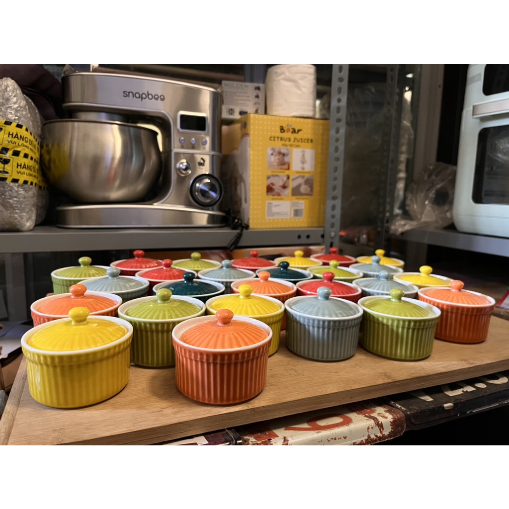 Hũ sứ cốc khuôn Ramenkin có nắp đậy làm caramen nướng bánh