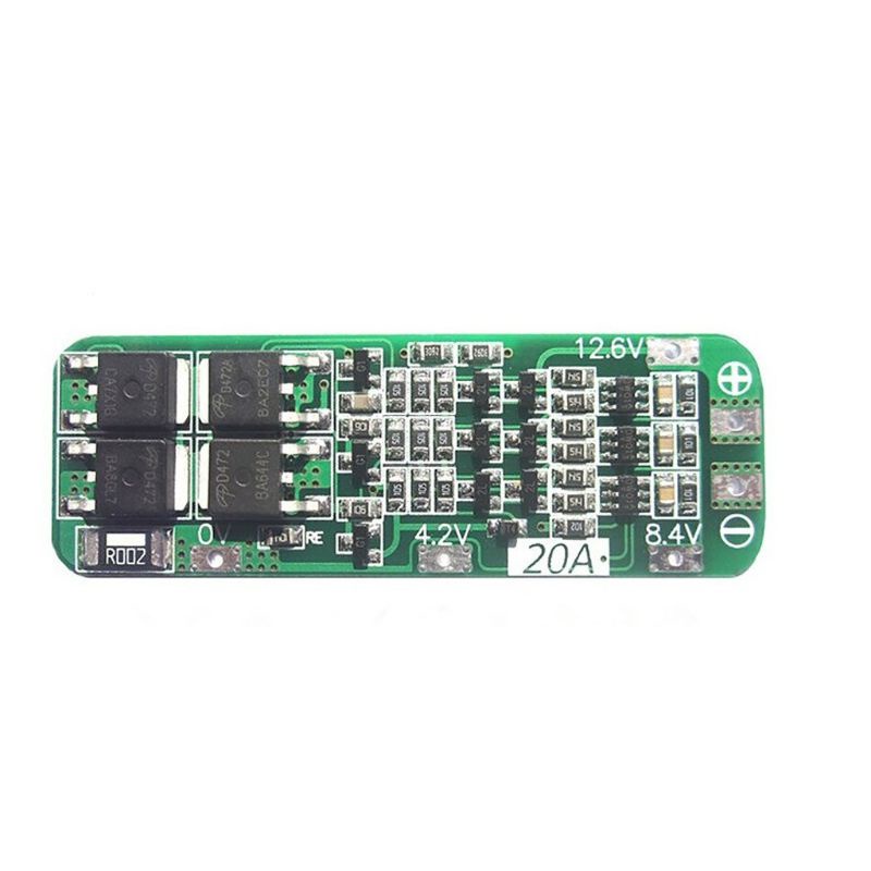 Bảng mạch bảo vệ sạc Pin Lithium 3S 20A  PCB BMS 12.6V 64x20x3.4mm