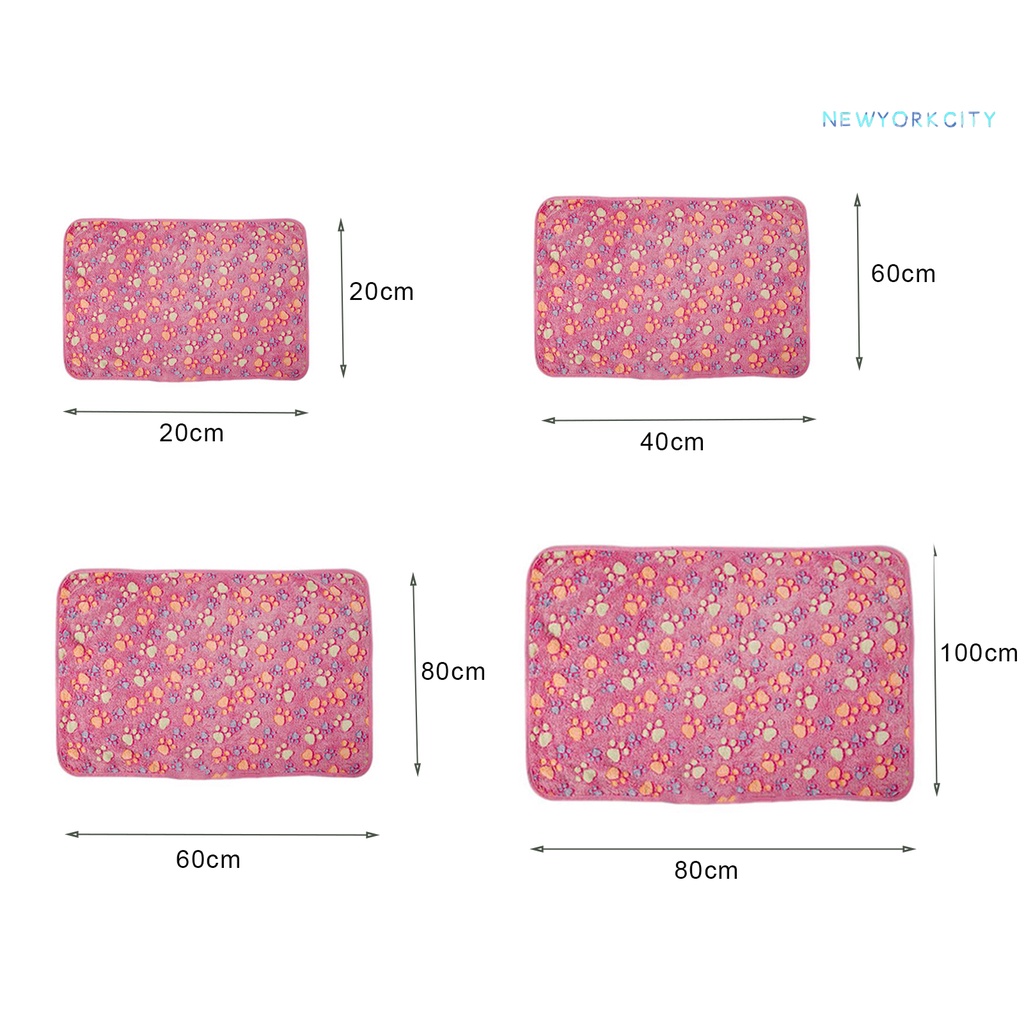 Chăn lông cừu mềm thoải mái in hình dấu chân mèo đáng yêu cho thú cưng