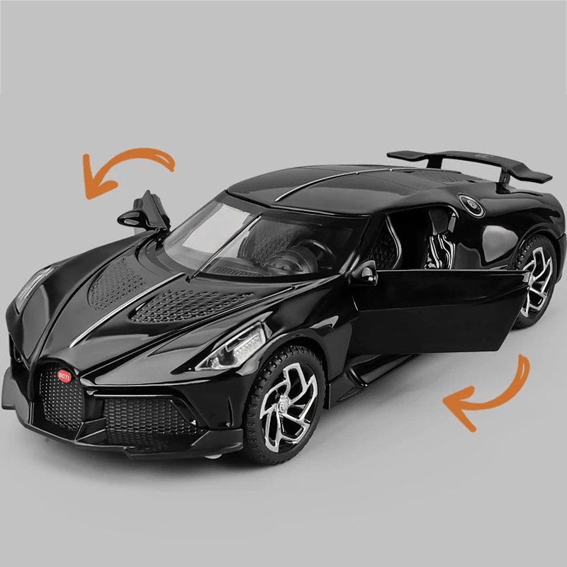 Mô Hình Xe Ô Tô Bugatti La Voiture Noire Bằng Hợp Kim Tỉ Lệ 1: 32 Có Đèn Và Nhạc Và Đèn Xinh Xắn