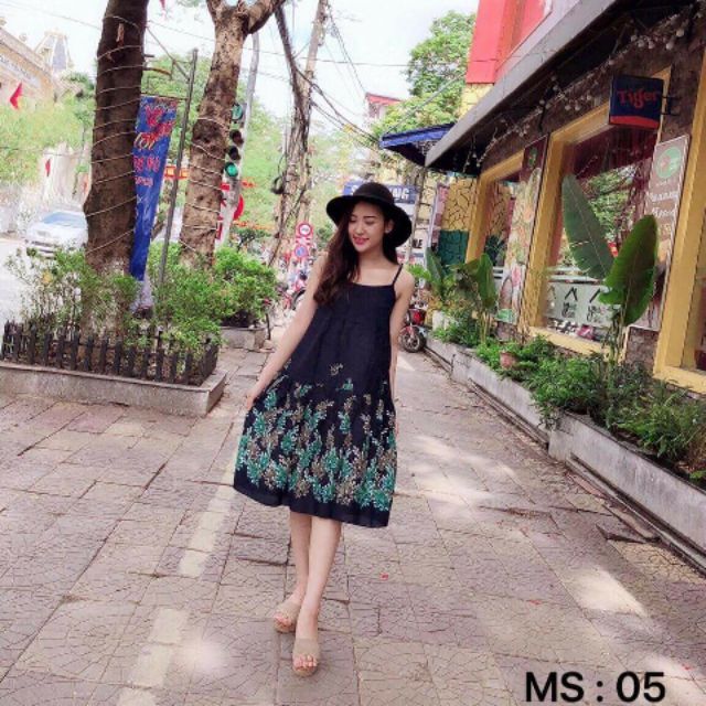 Váy lanh 2 dây thái cực đẹp