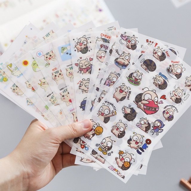 Set 6 tấm sticker dán trang trí nhiều mẫu