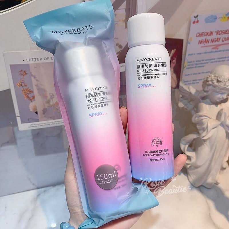 Xịt chống nắng trắng da Maycreata 150ml