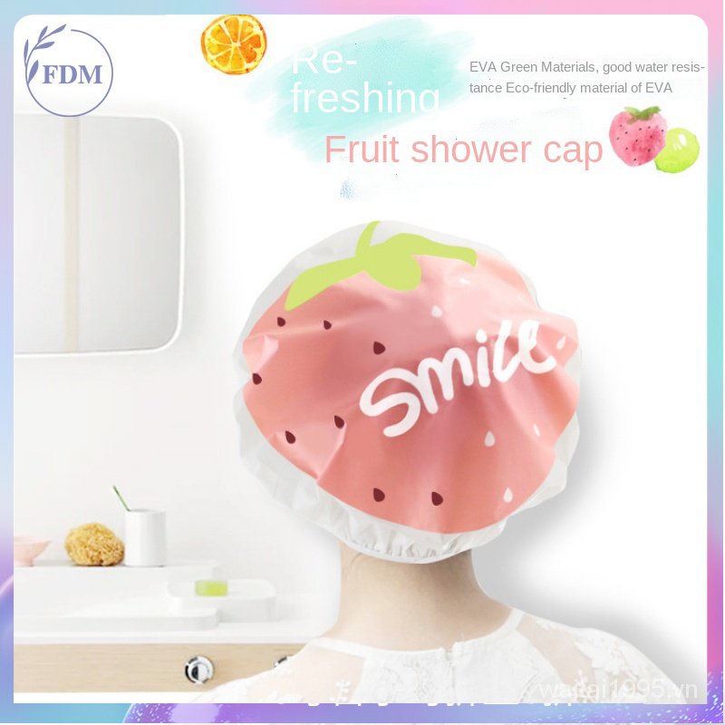 Mũ trùm tóc chống nước họa tiết trái cây hoạt hình đa dạng dễ thương