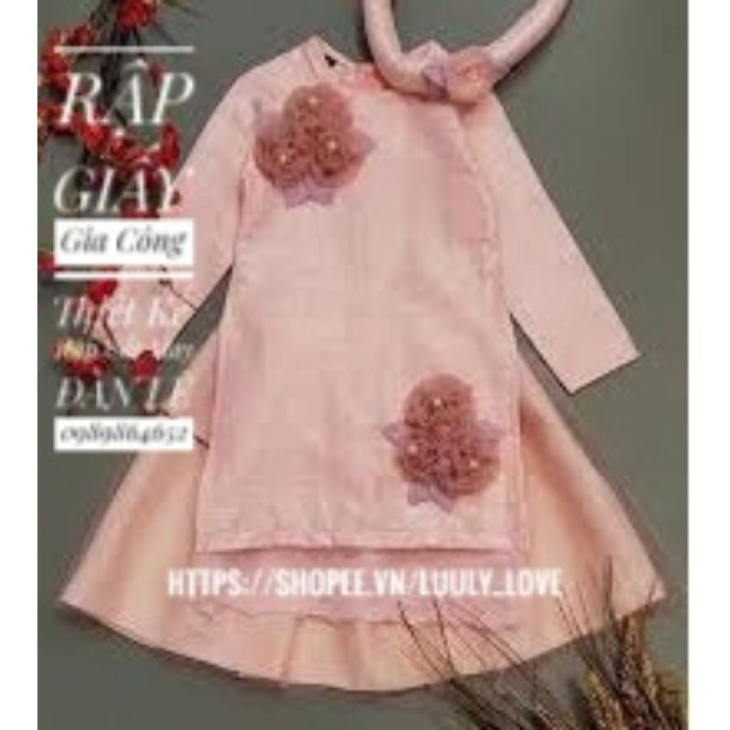 RẬP  giấy cắt may B10_bộ áo dài +váy bé gái