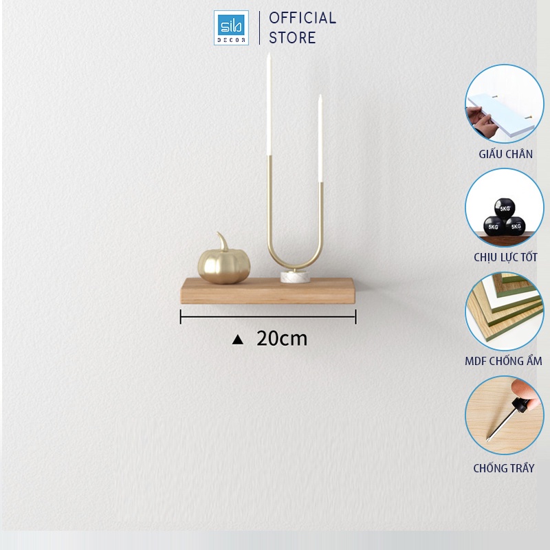 Kệ Trang Trí Treo Tường SIB Decor Kích Thước 20 x 15cm, Dễ Dàng Lắp Đặt
