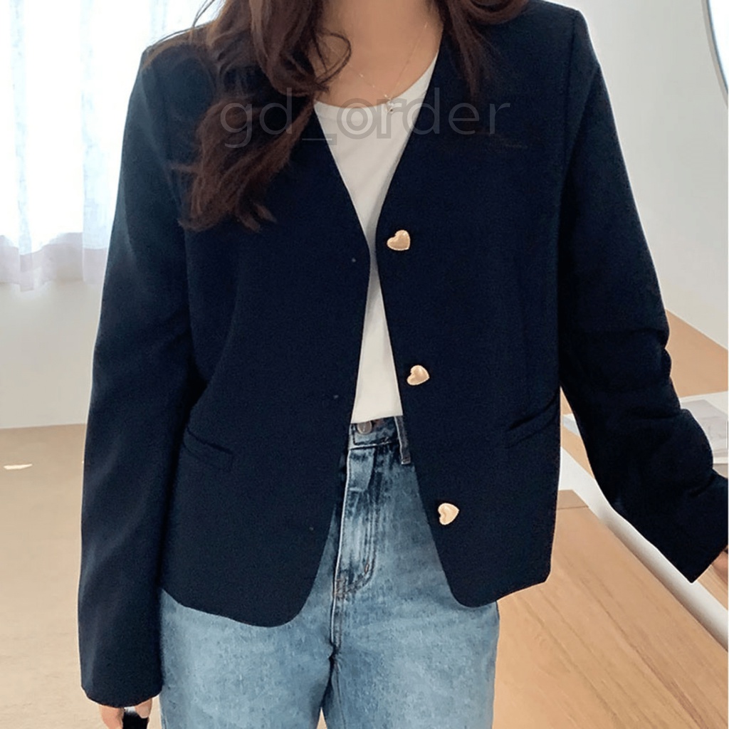 K60|Áo khoác hàn quốc blazer dáng ngắn cá tính cho nữ dài tay công sở thanh lịch gd_order