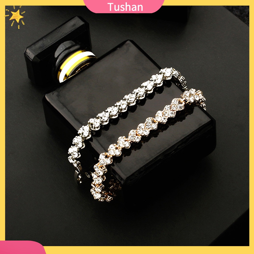 Vòng tay dát zircon toàn khối kiểu dáng thời trang thanh lịch cho nữ TUSH