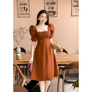 Đầm váy freesize xếp li ngực 2 màu