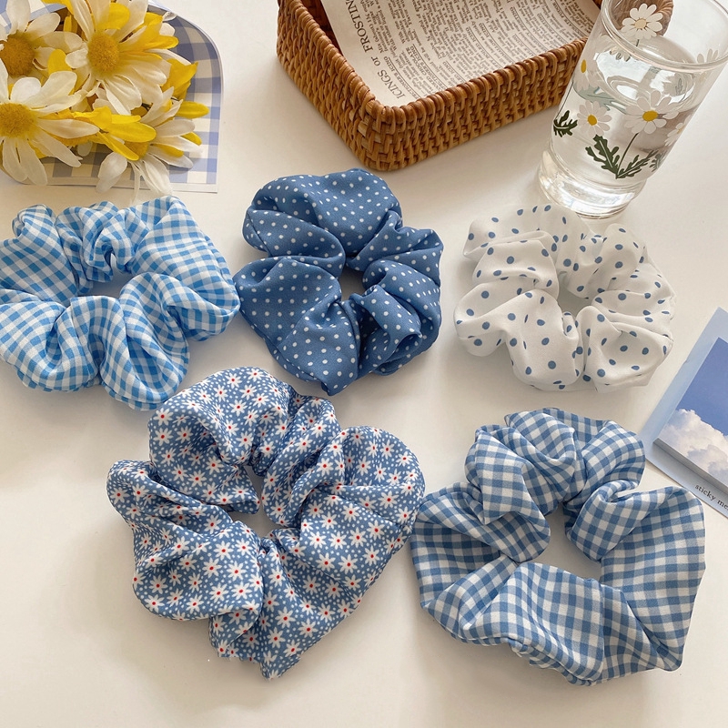Dây buộc tóc co giãn in họa tiết xinh xắn thời trang cho nữ Hair Scrunchies