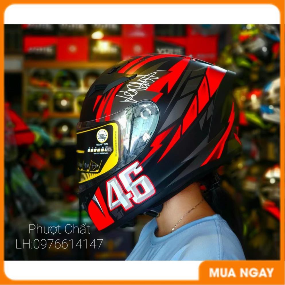 Giá Tận Kho - Mũ bảo hiểm Fullface chính hãng Roc R01 tem 46 đỏ