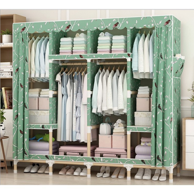 Tủ vải 4 buồng khung gỗ bọc nhựa