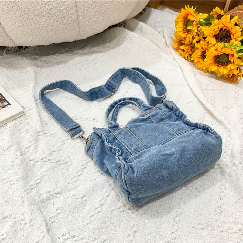 Túi Xách Denim Có Dây Khóa Kéo Có Thể Điều Chỉnh Kích Cỡ