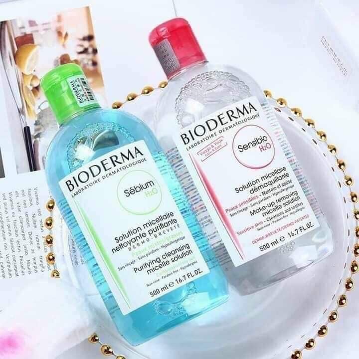 Nước tẩy trang bioderma 500ml nắp nhấn dành cho da khô và da dầu | BigBuy360 - bigbuy360.vn