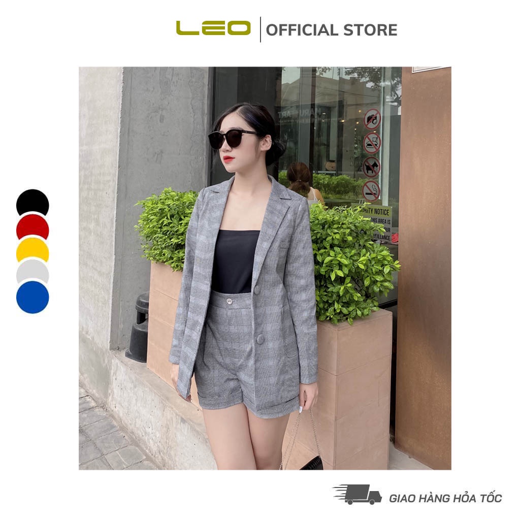 Bộ áo vest kèm quần short kẻ sọc trẻ trung 2 lớp hàng thiết kế cao cấp