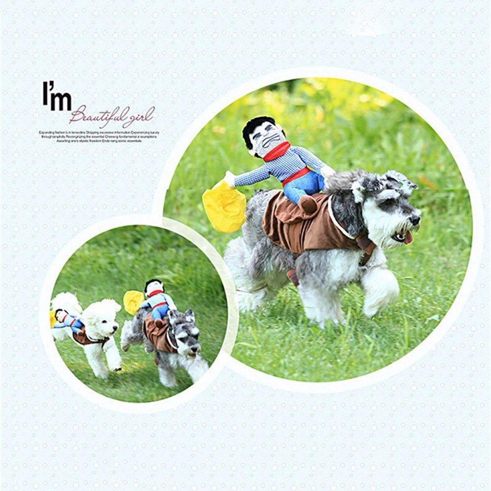 Trang Phục Hóa Trang Cao Bồi / Cưỡi Chó Kèm Búp Bê Trang Trí Halloween Chất Lượng Cao Cho Cún Cưng