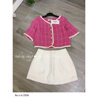 Áo dạ hồng khuy ngọc ( ib hoặc note chọn size )