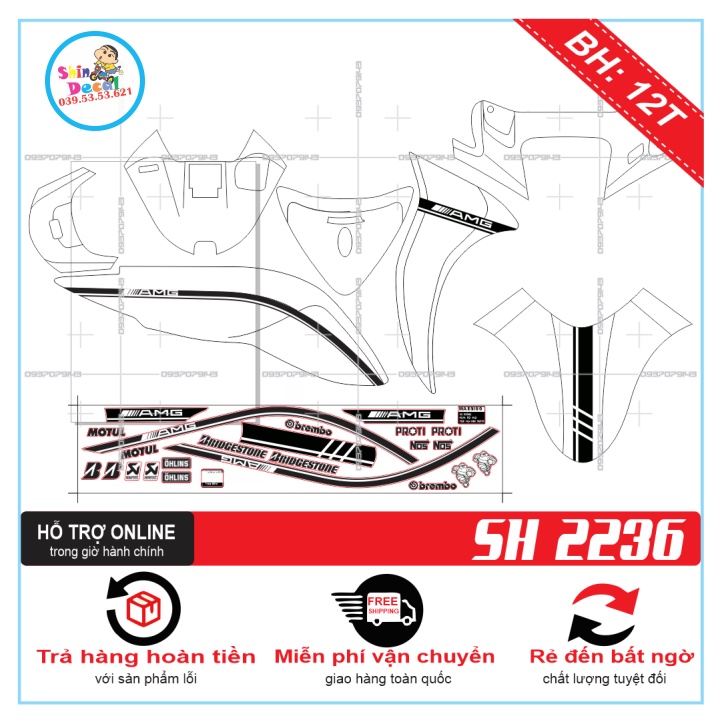 TEM XE SH MODE DÁN XE TRẮNG -- SHIN DECAL 2