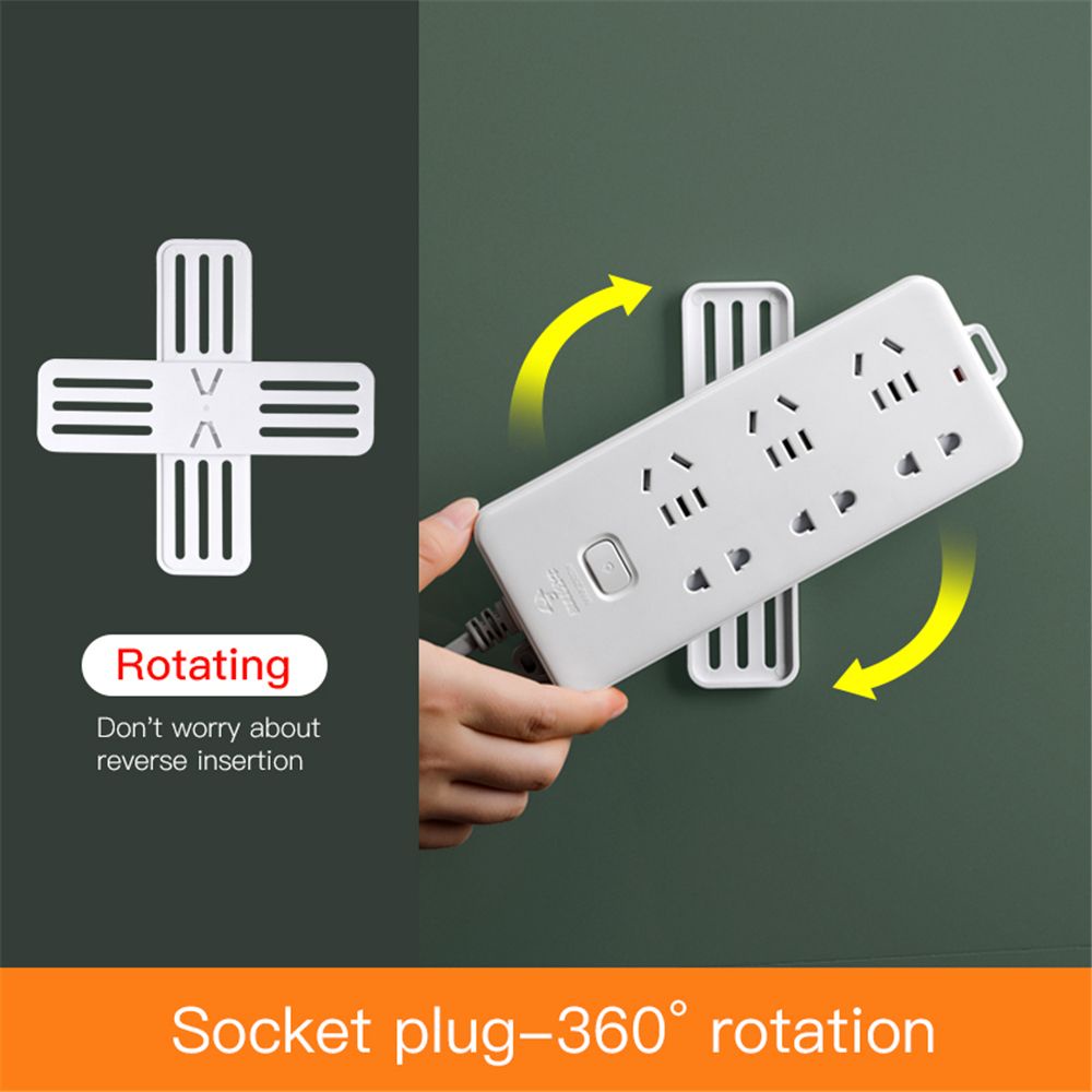 TARSUREVN Wall-Mounted Sticker Punch-free Plug Fixer Home Self-Adhesive Socket