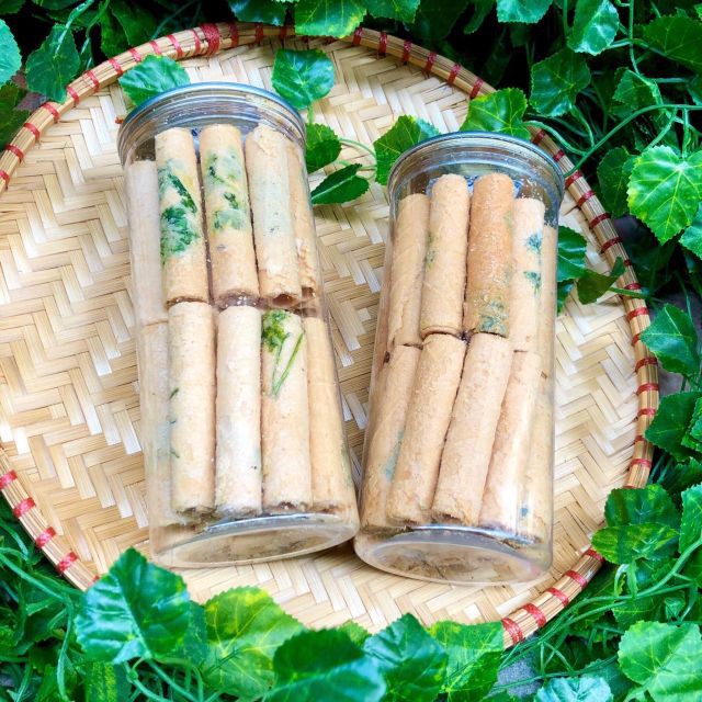 Bánh Ống Ngò Bơ Sầu Riêng - Hủ 450G - Ship Hỏa Tốc