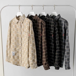 Áo sơ mi tay dài kẻ sọc caro bốn màu trẻ trung thời trang cho nam