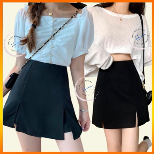 Chân Váy Công Sở Chữ A Xẻ Tà 2 Bên Cạp Cao Cao Dáng Ôm Chất Tuyết Mưa Dày Dặn Co Giãn Siêu Tôn Dáng