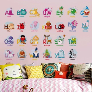 Decal dán tường bảng chữ cái tiếng anh kèm thú tiếng anh