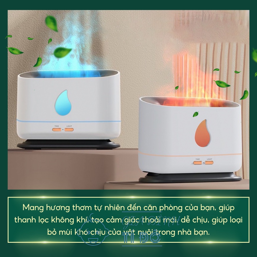 Máy phun sương tạo ẩm, máy xông tinh dầu đèn ngọn lửa DIFFUSER chính hãng