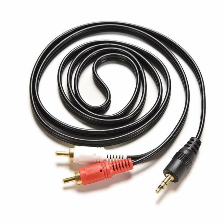 Dây loa 1 đầu 2.5mm ra 2 AV dài 1,5m loại xịn chống nhiễu âm thanh