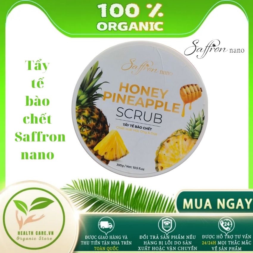Tẩy Da Chết Dứa Mật Ong, làm sạch lớp tế bào chết nằm sâu trong lỗ chân lông, loại bỏ dầu thừa, bụi bẩn, sạch mụn