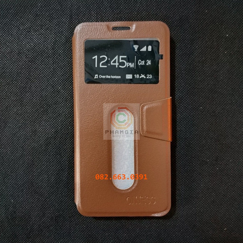 Bao da Vivo Y81 , vivo y83 (vivo 1808) có đồng hồ xem giờ, chất liệu da sang trọng