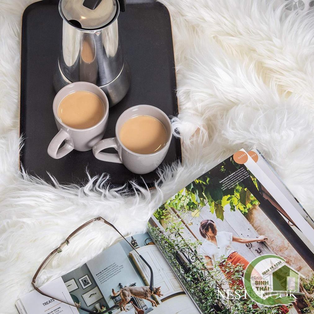 Thảm lông xù màu trắng - thảm trang trí - chụp hình ảnh