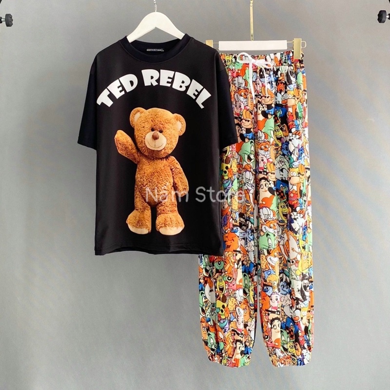 Quần Jogger In Hoạ Tiết Hoạt Hình Ống bo - Quần Cartoon Unisex Nam Nữ mặc nhà