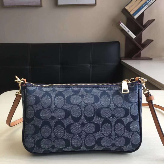 TÚI THUYỀN VẢI CHAMBRAY XANH LAM 2 QUAI ĐEO