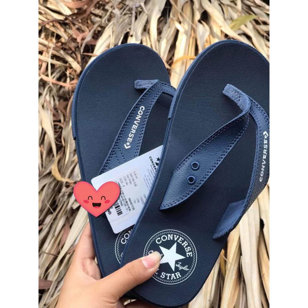 New - Dép converse xanh dương quai da chính hãng